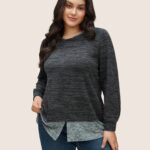 2-In-1 Heather Patchwork Sweatshirt