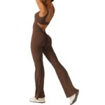 Women's sleeveless flared jumpsuits, sexy tank tops, corsets, tight hips, yoga crewnecks, seamless jumpsuits, V waist backless, sexy yoga exercise jumpsuits