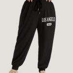 Letter Print Pocket Drawstring Sweatpant