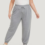 Plain Drawstring Slant Pocket Sweatpants