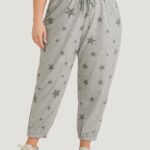 Star Print Pocket Drawstring Sweatpants