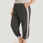 Two Tone Patchwork Pocket Elastic Waist Sweatpants