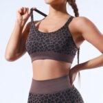 Leopard Print Tummy Control Sports Bra Set